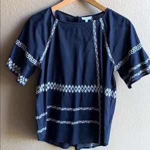 JOIE Embroidered SHOFFIE Blue Top New S